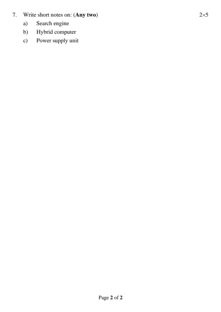 PU BCA 1st Sem Computer Fundamental & Application Question paper