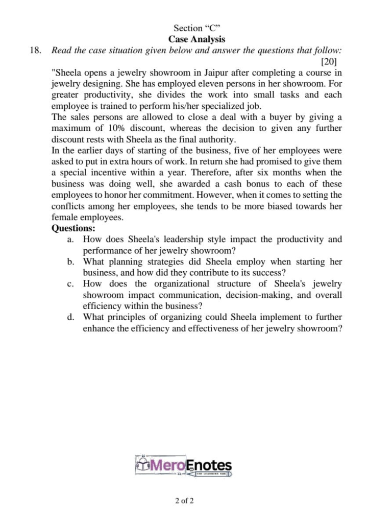 Pokhara University BBA First Semester Question Paper 2024