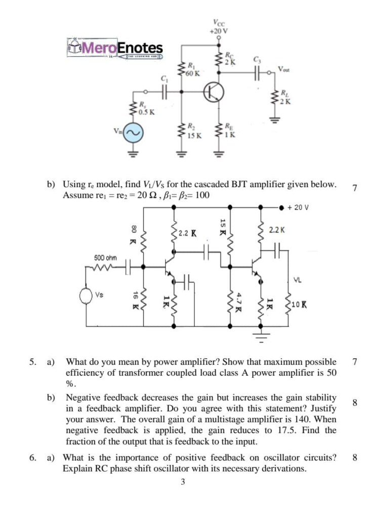 PU BE Computer Electronic Device and Circuits Question paper 1st Semester
