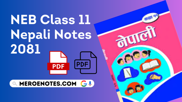 NEB Class 11 Nepali Handwritten Notes PDF