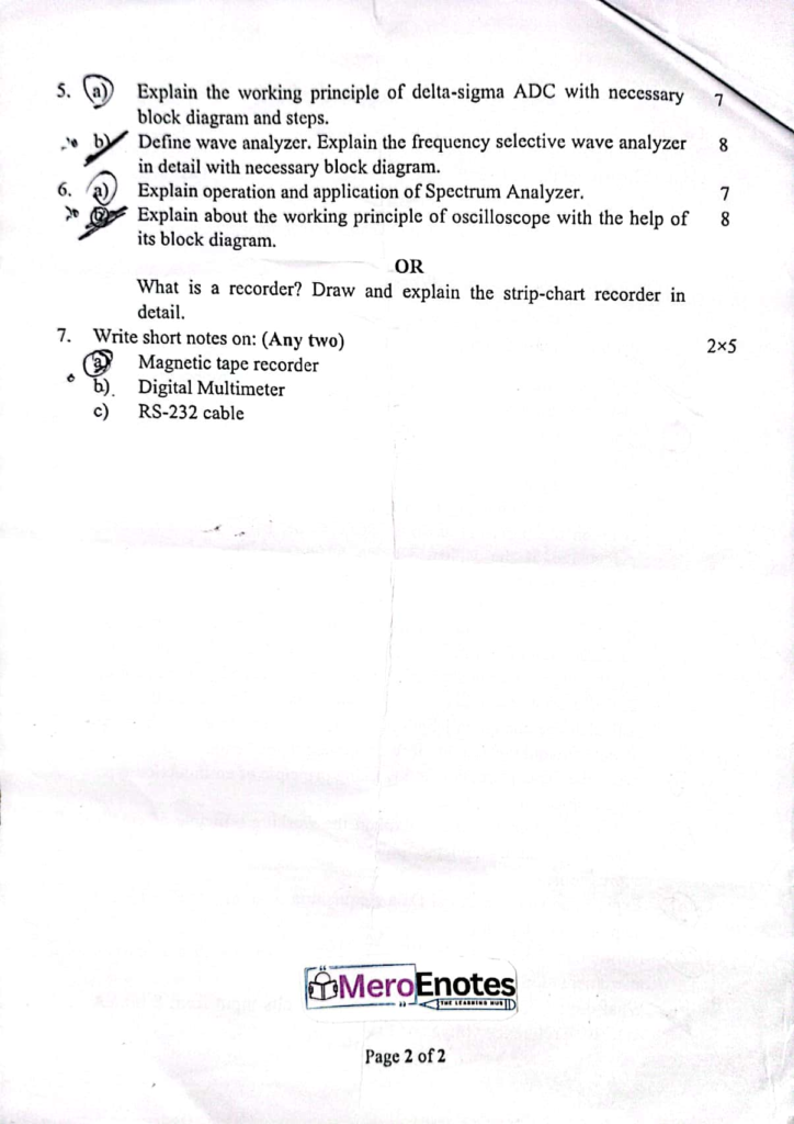 PU BE Computer Instrumentation Question paper 2nd Sem (2024 Fall)