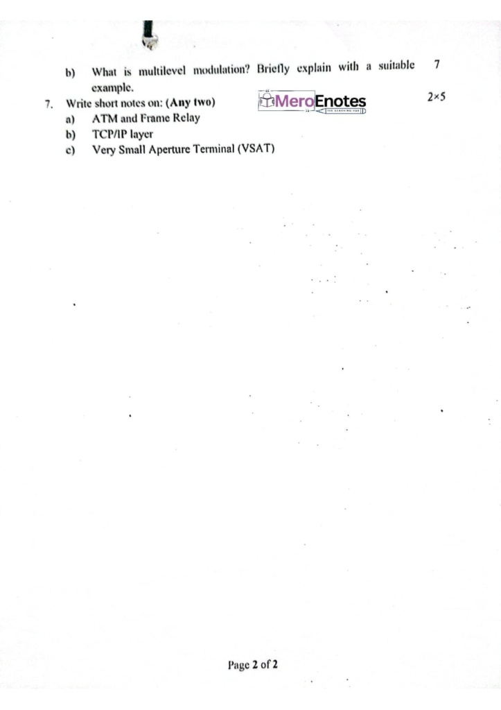 PU BE Computer Data Communication Question paper 3rd Sem