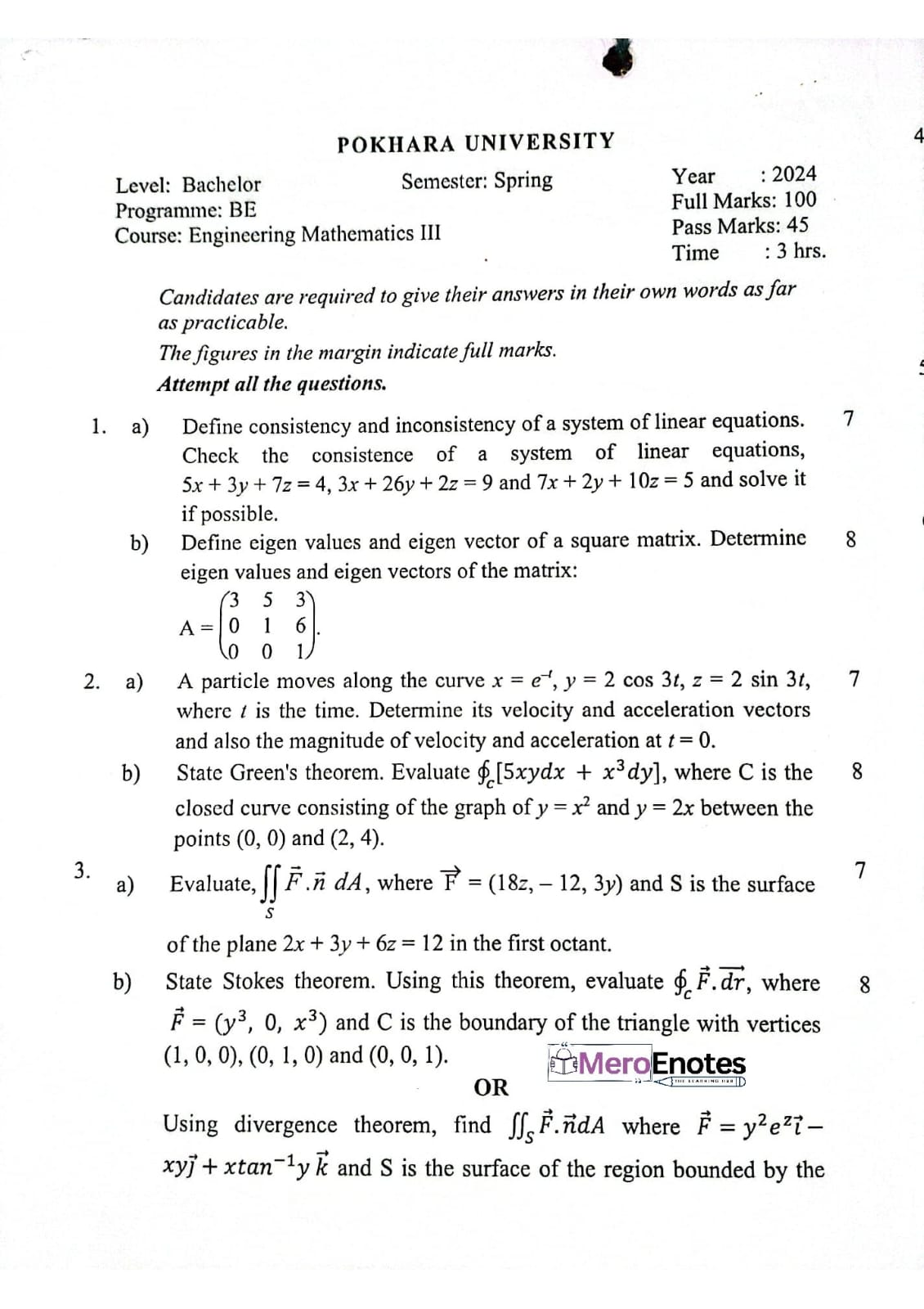PU BE Civil Engineering Mathematics III Question paper 3rd Sem - Mero ...