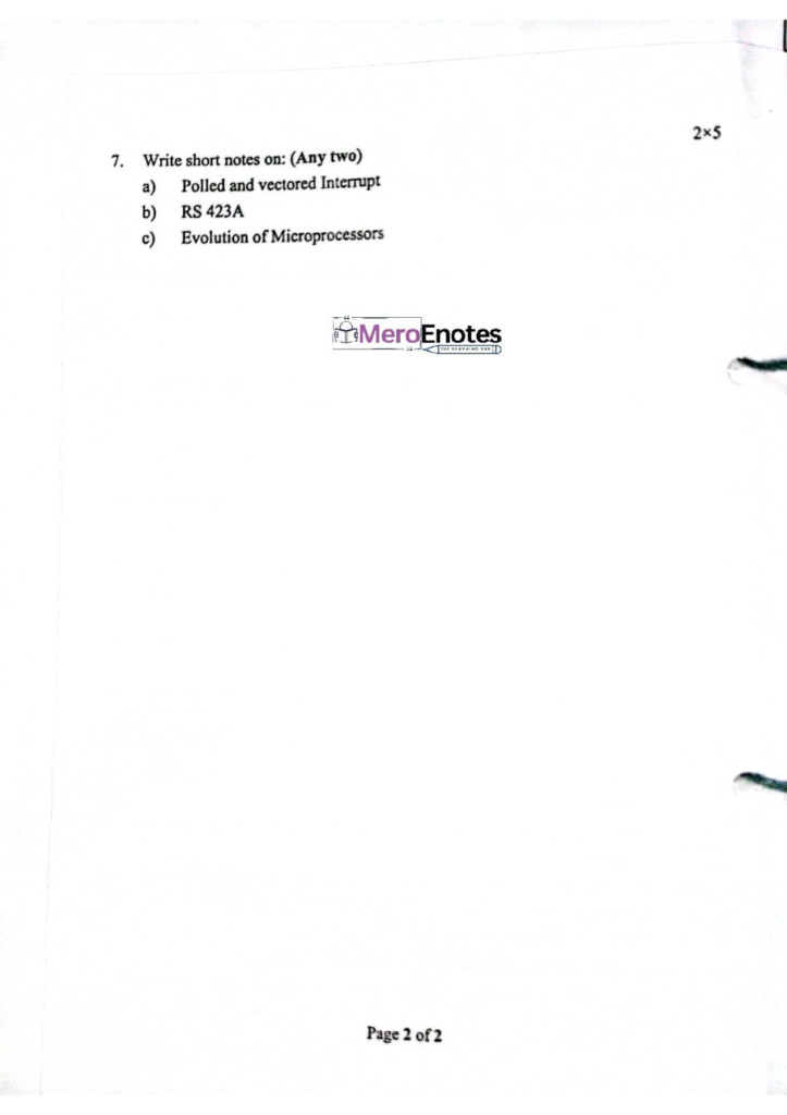 PU BE Computer Microprocessor Question paper 3rd Sem