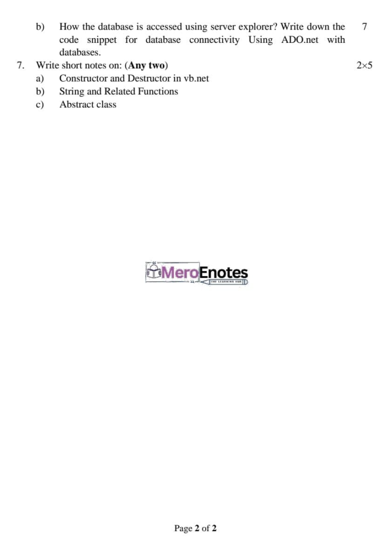 Pokhara University PU BCA Visual Programming Question Paper 4th ...
