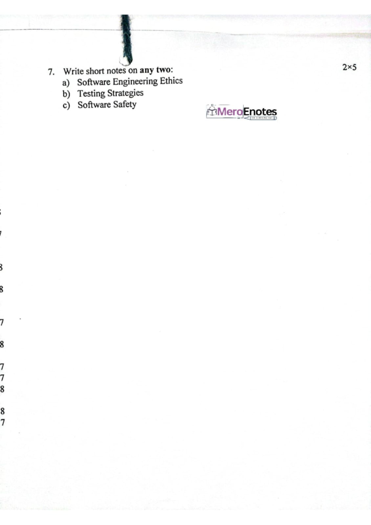 Pokhara University PU BCA Software Engineering Question Paper 5th Semester