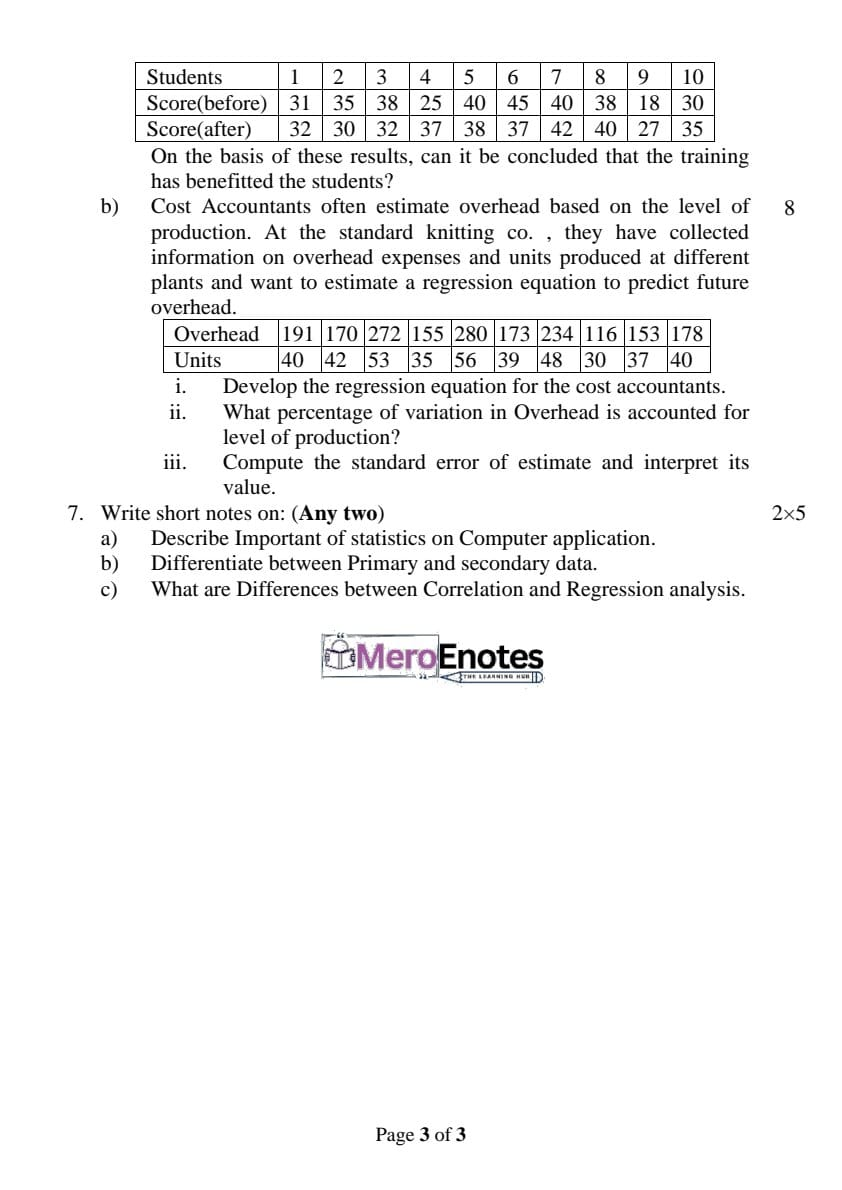 Pokhara University PU BCA Probability & Statistics Question Paper 4th ...