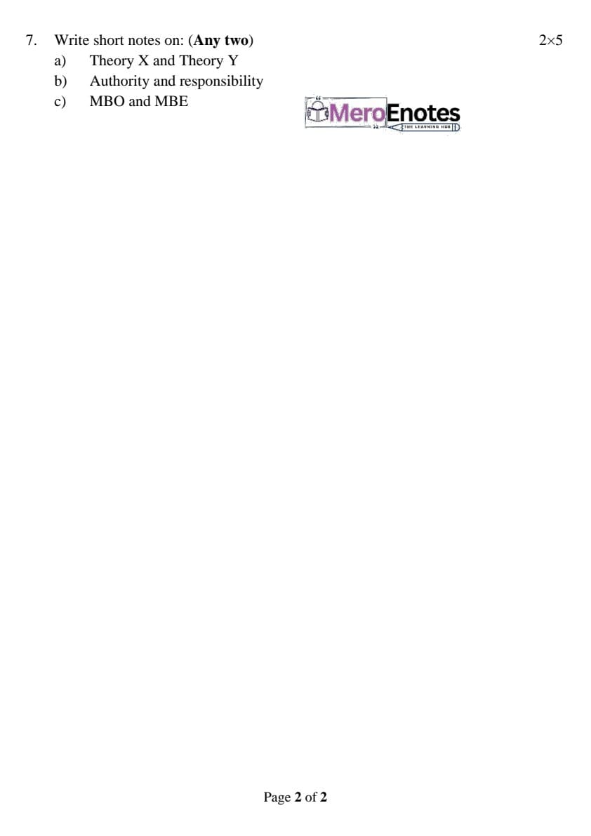 Pokhara University PU BCA Organization & Management Question Paper 6th ...