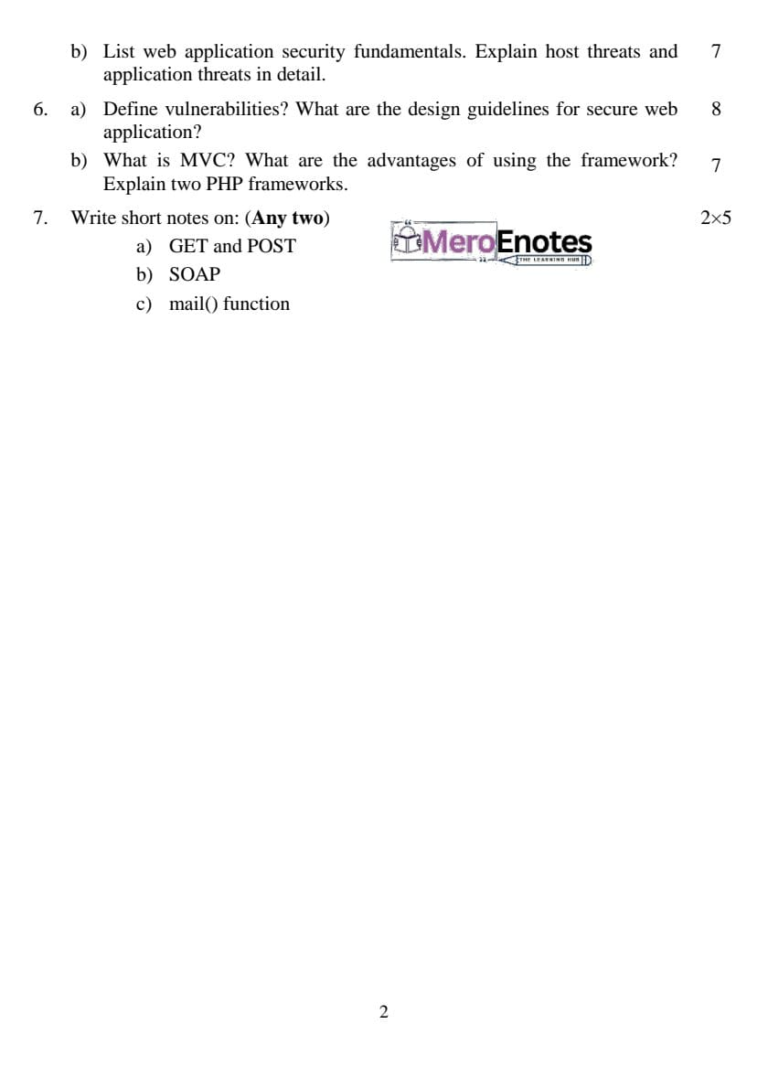 Pokhara University PU BCA Web Technology II Question Paper 4th Semester ...