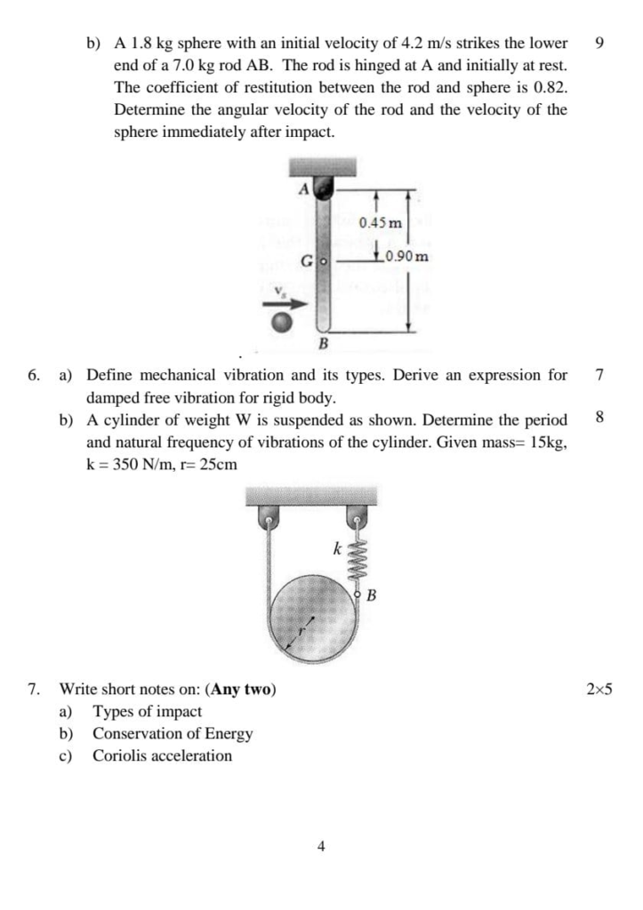 PU BE Civil Applied Mechanics II Question paper 3rd Semester