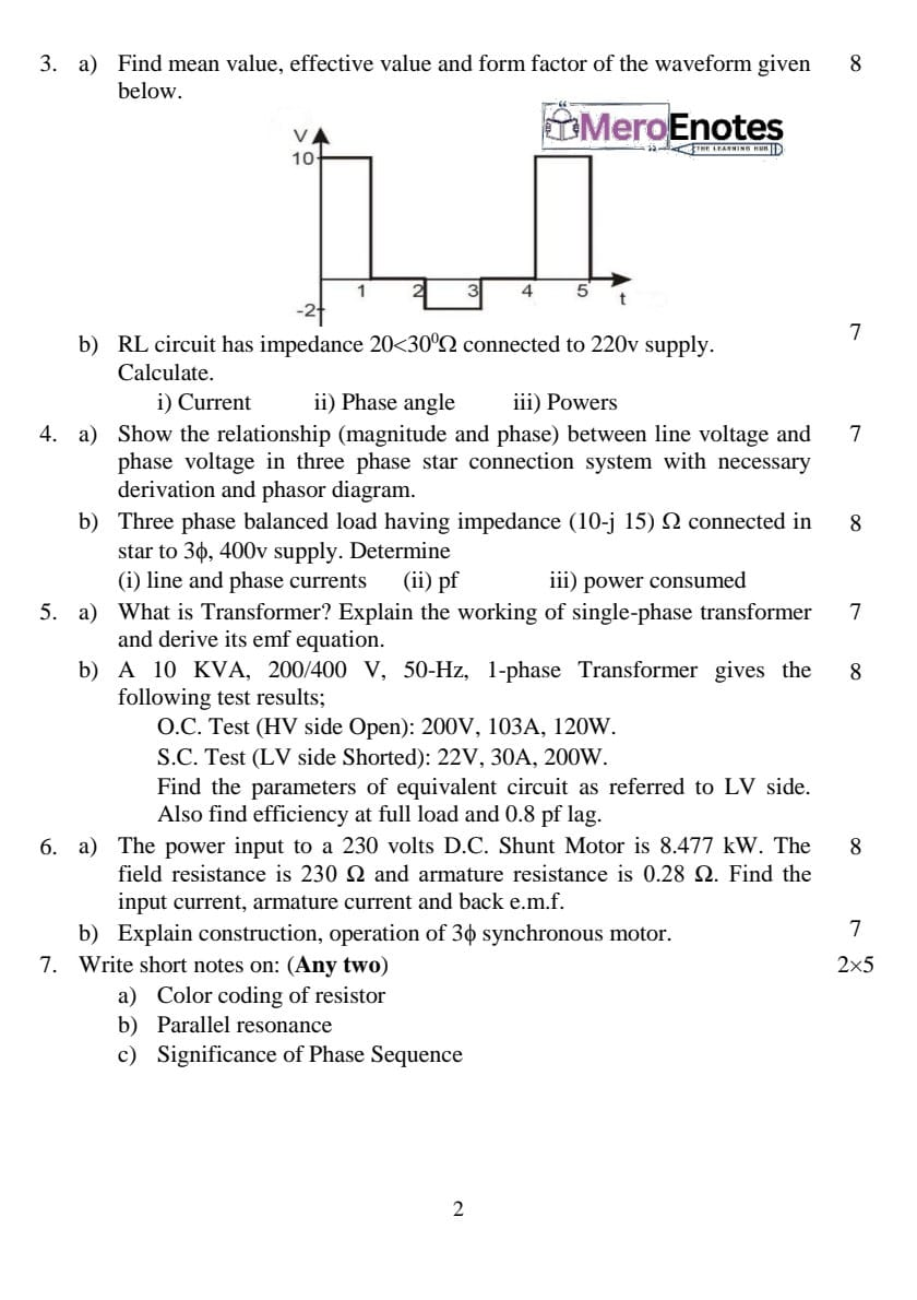 PU BE Civil Basic Electronics Engineering Question paper 4th Semester ...