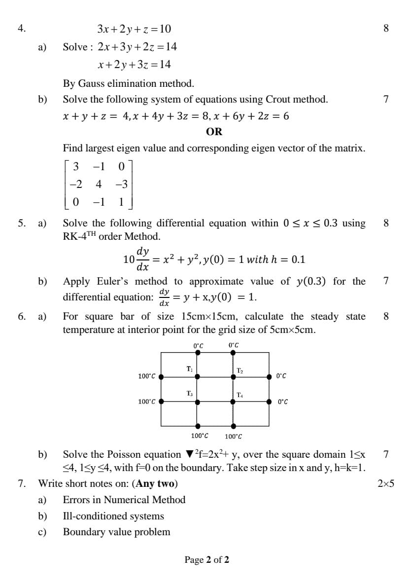 PU BE Civil Numerical Methods Question paper 4th Semester - Mero Enotes