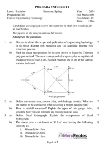 PU BE Civil Engineering Hydrology Question paper 5th Semester - Mero Enotes