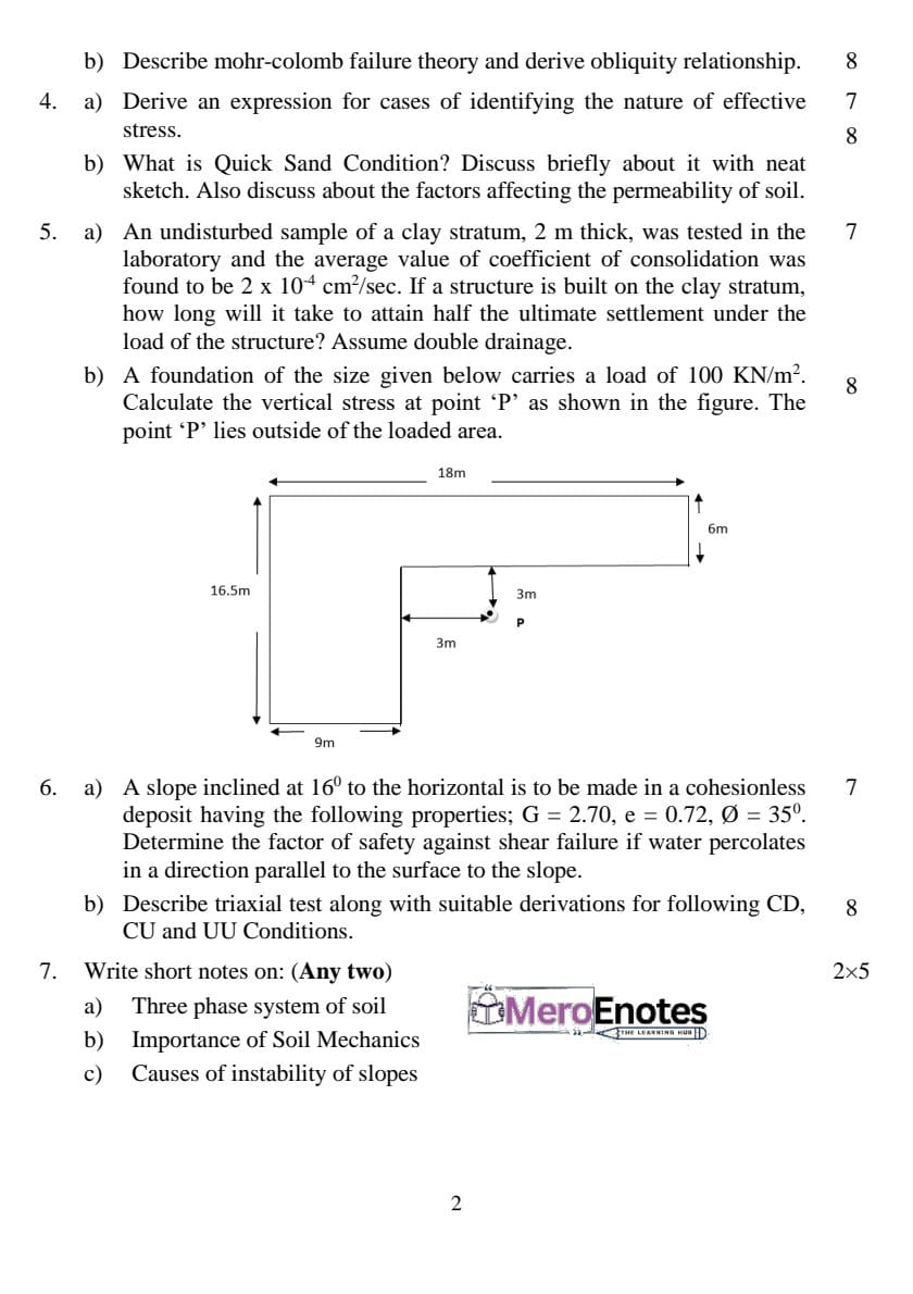 PU BE Civil Soil Mechanics Question paper 5th Semester - Mero Enotes