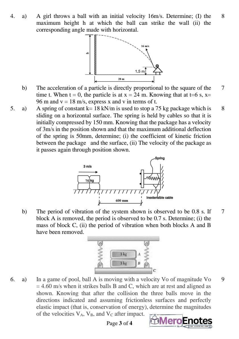 Pokhara University PU BE Civil Applied Mechanics Question Paper 2nd ...