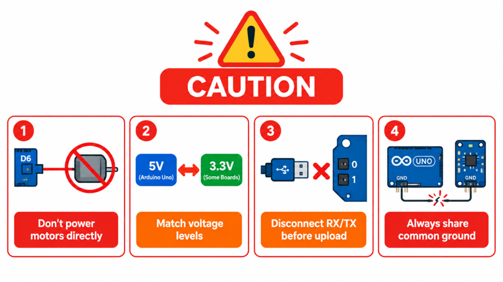 Common pinout mistakes to avoid in Arduino