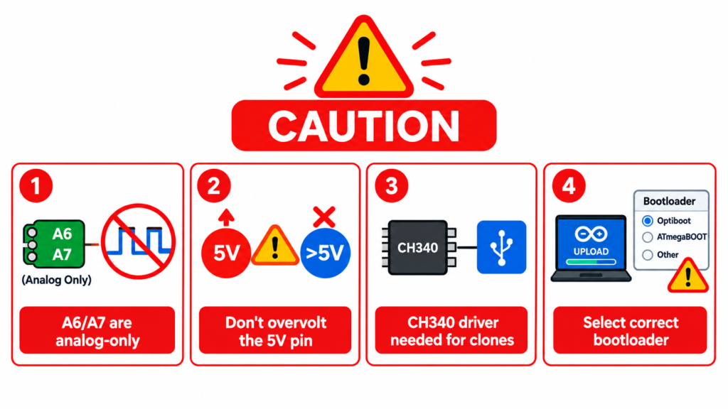 Common Nano pinout mistakes to avoid