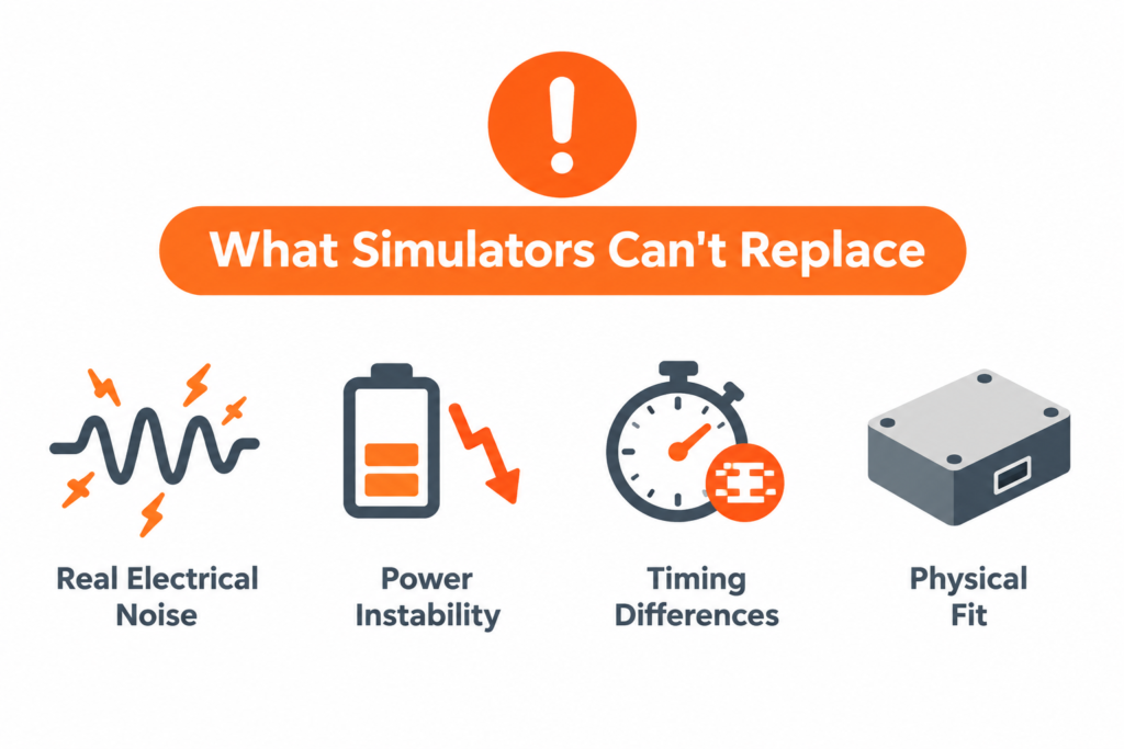 Limitations of simulators (what they can't replace)
