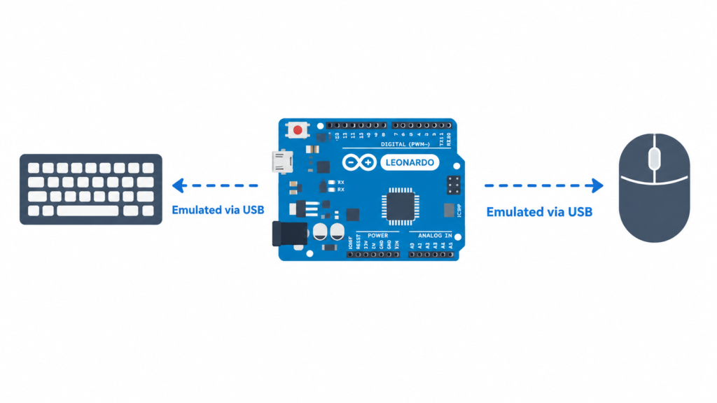 Leonardo USB keyboard/mouse emulation concept